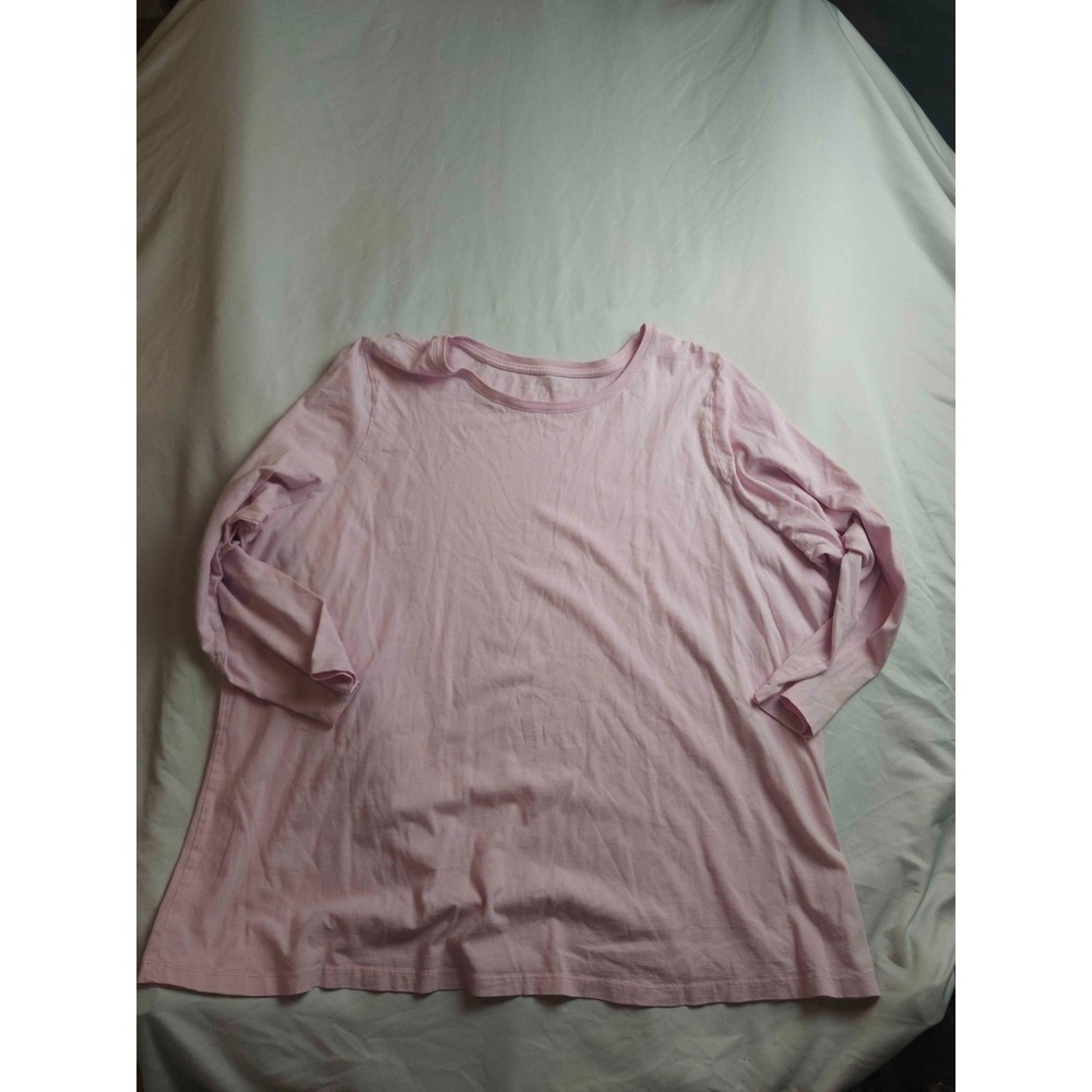 Woman Within Basic T Shirt Womens Size 26/28 2X Pink Jersey Crew Neck Casual Top